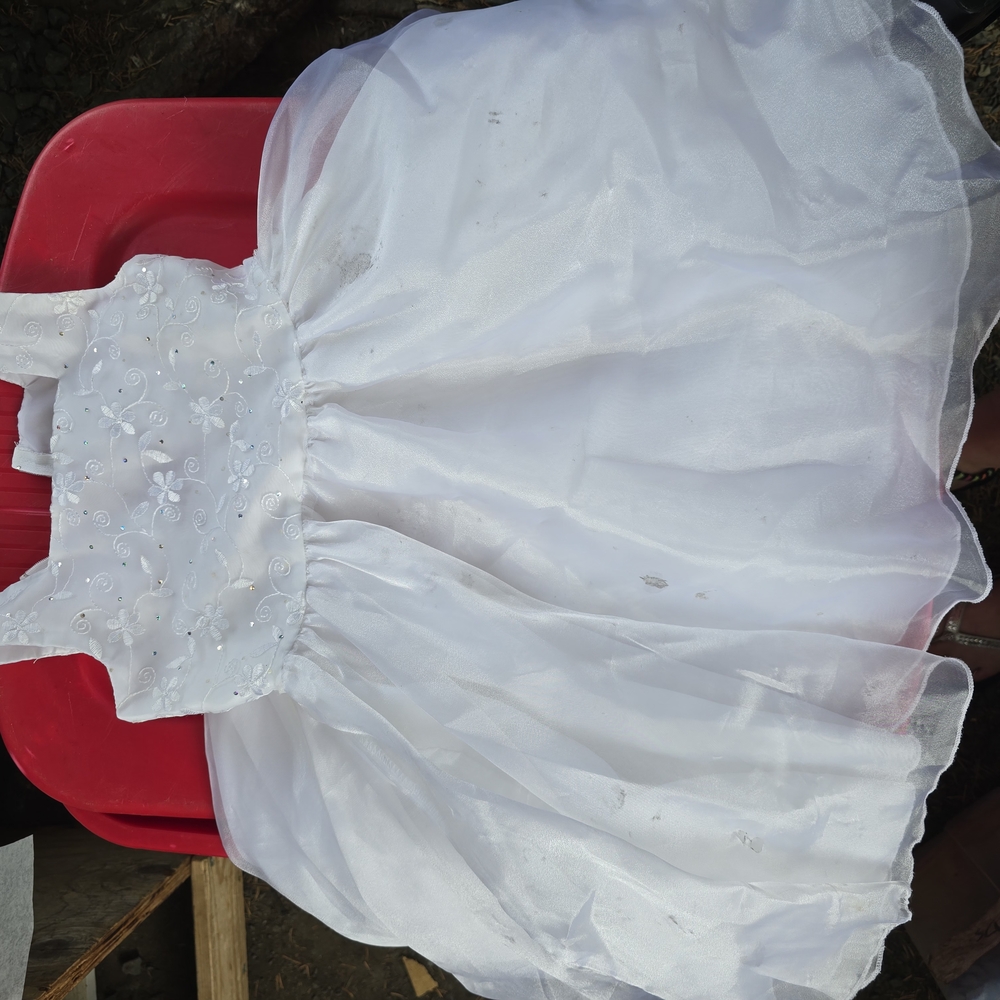 Aurielle Ivory Floral Kids Formal Dress